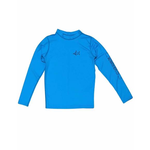 NEW SALTWATER BOYS CO. tybee rashguard in atlantic blue - Picture 1 of 3